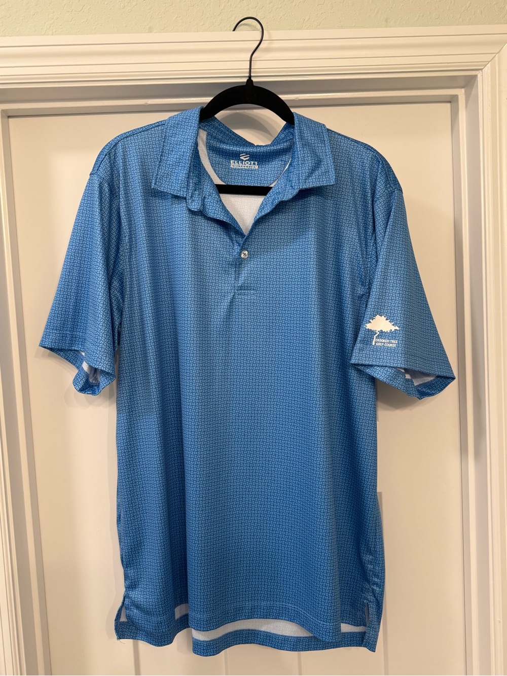 Current/Elliott Blue Men's Performance Polo with Sleeve Tree Logo